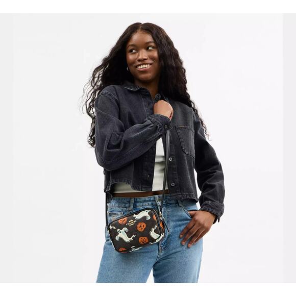 Coach Halloween Mini Jamie Camera Bag with Pumpkin Ghost Print CCF75 NWT NEW - Picture 6 of 15